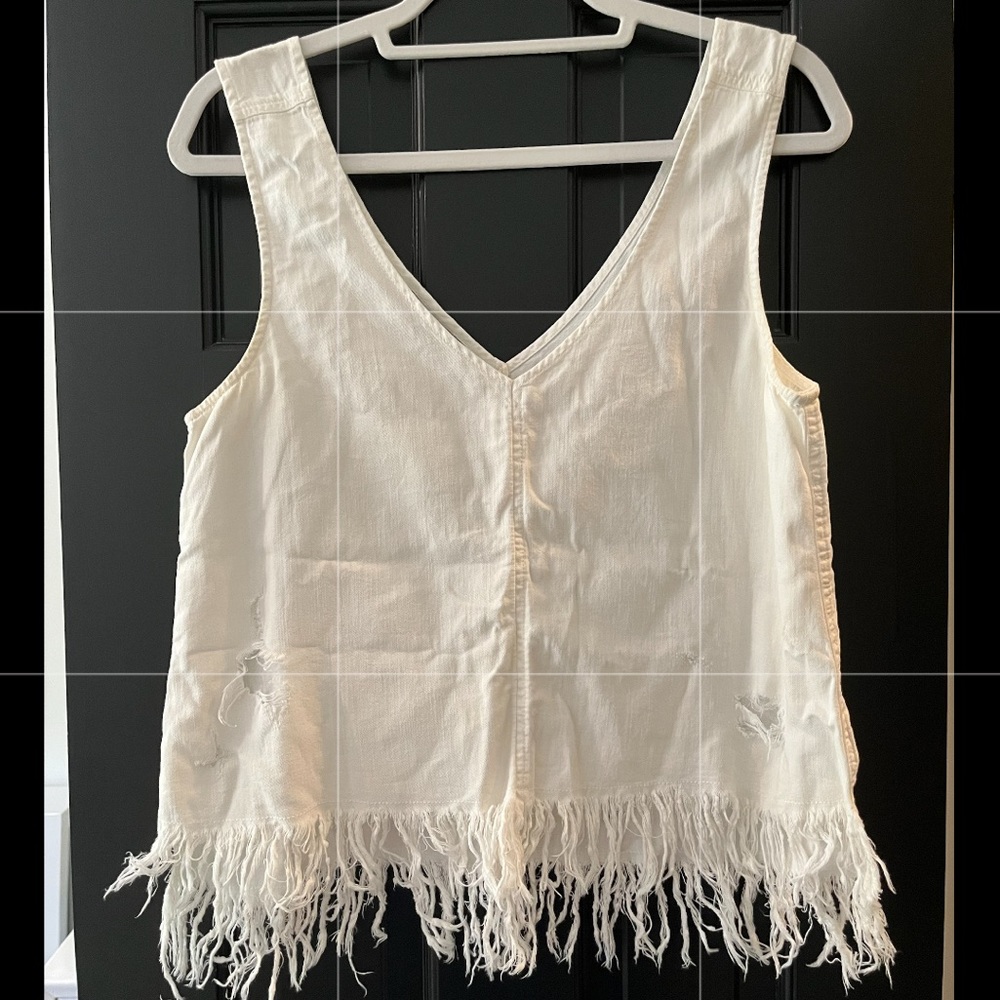 American Eagle distressed white tank